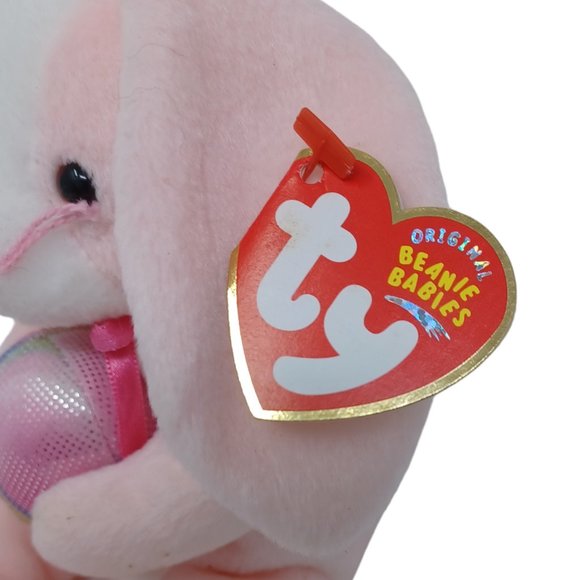 Ty Eggerton Bunny Rabbit Pink Retired Beanie Baby‎ Stuffed Animal Plush Toy 8" - Picture 7 of 7